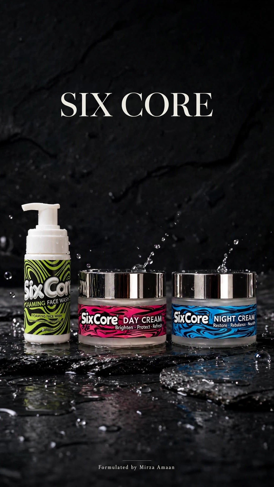 SixCore Complete Skincare Combo | Face Wash & Day-Night Cream